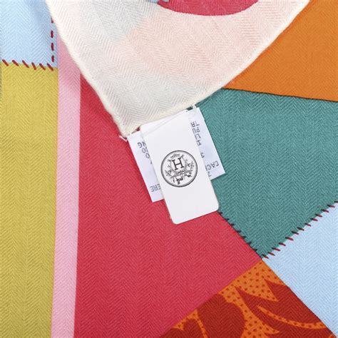 shawl hermes turquoise lagarde|HERMES Cashmere Silk L'Art du Bojagi Shawl 140 Blanc .